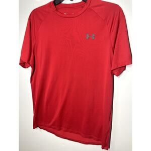 Under Armour Heat Gear Workout Running Breathable Casual Red Shirt Men's Medium